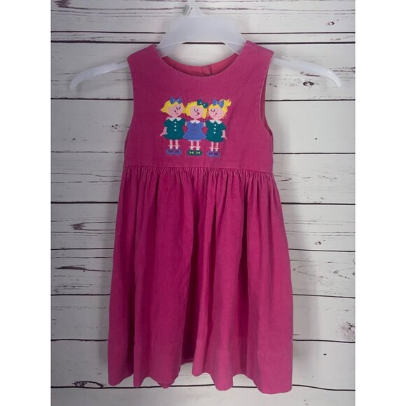 Vintage Fast‎ Friends Girl’s Pink Corduroy Girls Dress Size 4 Button Up Back USA - Picture 1 of 5